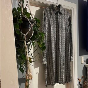 Avanti Black and Gray Long Sleeve Dress with sparkle